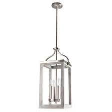 Eglo Westbury 3 Light Brushed Nickel With Grey Wood Pendant 203298a The Home Depot In 2020 Pendant Lighting Nickel Lighting Eglo