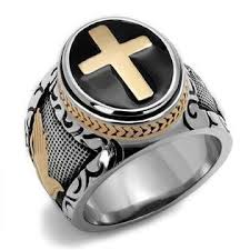 With all thy heart christian cross and heart ring, 14k white gold. Edwin Earls Men S Black Silver Stainless Steel Christian Cross Ring