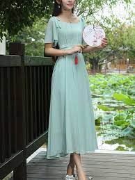 25 64 Ericdress Elegant Soild Color Ankle Length Maxi Dress Maxi Dress Long Dress Fashion Fashion Dresses Casual