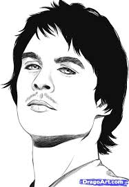How To Draw Damon Salvatore Step 6 Celebrity Drawings Damon Salvatore Drawings