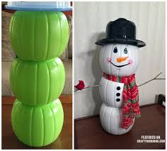 Plastic Pumpkin Snowman Decoration Love Snowman Make This Budget Friendly Diy Outdoor Christmas Decorations Christmas Decor Diy Christmas Crafts