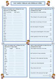 Past Simple Regular And Irregular Verbs Regular And Irregular Verbs Irregular Verbs Verb Worksheets