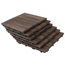 Wpc outdoor waterproof interlocking floor tiles balcony floor tiles wood decking. Outsunny 27 Pcs Floor Tiles Interlocking Solid Wood Diy Deck Tiles Indoor Outdoor Flooring 27pc Aosom Canada