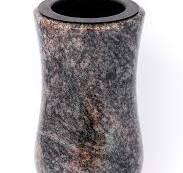 Afterglow Stylish grave vase made of real granite Himalayan height 20 cm/Ø  10 cm grave decoration weatherproof frost-resistant granite vase with ...