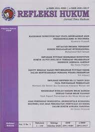 Articles, theses, books, abstracts and court opinions. Archives Refleksi Hukum Jurnal Ilmu Hukum