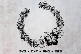 Available in svg, dxf, eps and png formats. Tropical Flower Frame Svg Hibiscus Monogram Svg 814439 Cut Files Design Bundles