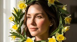 A Young Woman Adorned With Wreath Of Yellow Daffodils And Green Leaves  Bathed In Soft Sunlight, Spring, Beauty, Nature Background Image And  Wallpaper for Free Download