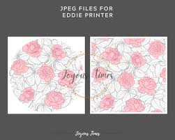 EDDIE Image Floral Cookie Pattern for Eddie Printer Image Pink Rose  BarTender File Valentines Day Image for Cookie Wedding Eddie Leaf JT254