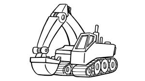 Coloring page excavator cartoon character side view vector illustration. Big Excavator Coloring Page Novocom Top