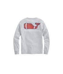 Shop Boys Long Sleeve Heathered Football Whale Pocket T Shirt At Vineyard Vines