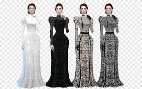 The clothes have 4 swatches; Sims 3 Victorian Dress 6555ab