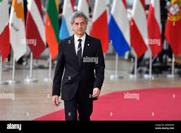 Robert Golob arrives for an EU summit ...