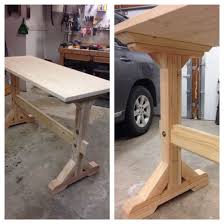 Pub Table I Made From 2x6 2x4 And 4x4 Dimensional Lumber Farmhouse Style 44 Inches Tall 6 Feet Long 28 Inches Pub Style Table Tall Dining Table Pub Table
