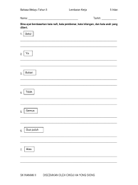 Dua betul bukan ya puluh atas tidak semua. Lembaran Kerja Kata Nafi Kata Arah Kata Bilangan Dan Kata Pembenar