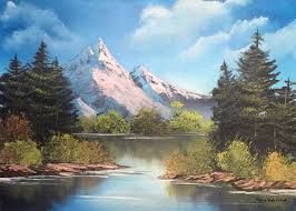 Scenic Snowy Mountain Lake Pine Trees Natural Landscape Etsy Snowy Mountains Mountain Pictures Water Reflections