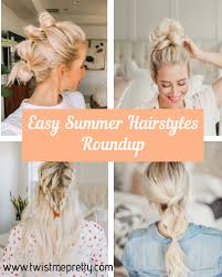 Messy updo for curly hair. Easy Summer Hairstyles Roundup Twist Me Pretty