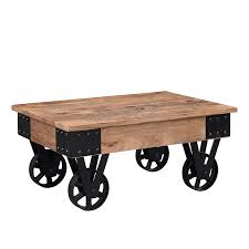 These steel coffee table wheels are offered in various shapes and sizes ranging from trendy to classic ones. Rustic Country Coffee Table With Metal Wheels Tv Cabinet End Table For Living Room Bed Room Brown Buy Online In Fiji At Fiji Desertcart Com Productid 147893862