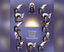 Surya namaskara or the sun salutation has a great energizing effect on the body, prana and mind. Chair Surya Namaskar Step By Step Guide