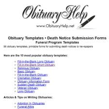 Free Obituary And Funeral Program Templates