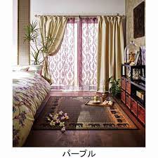 エキゾチックインテリアなら レースのカーテンを色付きにすると怪しげにエキゾチック パープル 紫色ののカーテンで モロッコインテリア カーテン アジアンインテリアdiy モロッコインテリア