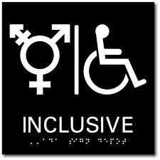 Gender Neutral Symbol And Wheelchair Symbol Inclusive Restroom Sign Gender Neutral Bathroom Signs Bathroom Signs Restroom Sign