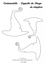 Sagome Cappelli Da Strega Da Stampare Ritagliare E Colorare Cappello Da Strega Fai Da Te Per Halloween Streghe