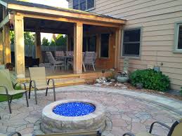 Open Porch With Patio And Fire Pit By Chicagoland Porch Builder Archadeck Patio Porch Builders Porch Design