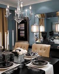 This cool, muted blue has green and gray undertones and is a lovely alternative to a typical gray dining room. Divine Design By Candice Olsen Elegant Living Room Grey Dining Room Home