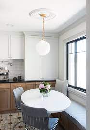 We added a simple white ceiling medallion to cover up those frisky light wires sticking out and to really tie the whole look together. How To Install A Ceiling Medallion Room For Tuesday