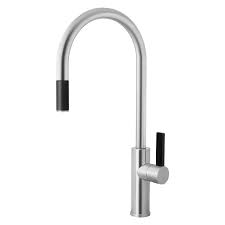 Axia wall basin / bath mixer set 200mm. Luz Gooseneck Pull Out Mixer Brushed Chrome Finish