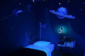 Our Boys Outer Space Room Step By Step My Wonderful Walls Black Light Room Black Lights Bedroom Outer Space Room