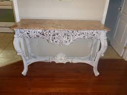 How To Paint A Console Table Rosewood Goes Rose Gold Diy Rosewood Table Farmhouse Style Chairs Console Table