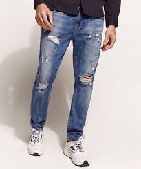 Calça Masculina Com Elastico Na Barra Calca Jeans Masculina Carrot Destroyed Azul Medio Calca Masculina Confeccionad Em 2020 Calca Jeans Masculina Slim Calca Jeans Skinny Masculina Calca Jeans Masculinas