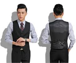 Les différents éléments du costume homme. Gilet Homme Costume Gris Sans Manche Avec Col En V Et Attache Au Dos