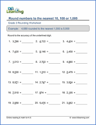 The worksheet is an assortment of 4 intriguing. Grade 3 Rounding Worksheet Round Numbers To Nearest 10 100 Or 1 000 K5 Learning