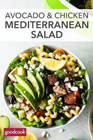 Avocado Grilled Chicken Mediterranean Salad Recipe Mediterranean Salad Mediterranean Chicken Super Healthy Recipes