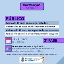 E 14 de agosto, destinado aos jovens de 18 anos nascidos entre julho e dezembro. Terceira Fase De Vacinacao Contra A Covid 19 E Ampliada Para Pessoas Acima Dos 45 Anos Com Comorbidades Neste Sabado 15 Municipio De Tubarao