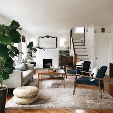 Grey Sofa With Two Matching Blue Armchairs In A White Living Room Farm House Living Room Living Room Design Modern Rugs In Living Room