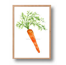 Carrot Art Print Kitchen Art Carrot Watercolor Print Carrot Painting Orange Vegetables Art Foodie Gift Botanical Art Prints Watercolor Print Kitchen Art