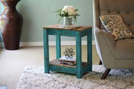 Turquoise Combo End Table Etsy In 2020 Rustic End Tables End Tables White End Tables