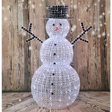 Set of 2 snowman seasonal yard decorations. Fraser Hill Farm Indoor Covered Outdoor Christmas Decorations 60 Pre Lit Crystal Snowman W 296 Led Lights And 8 Different Lighting Effects Fcry060 Snm1 Wt