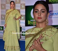 Hina Khan In Sukriti And Aakriti Sharara Suit Sharara Designs Indian Designer Outfits Sharara Suit