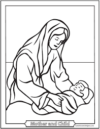The angel of the lord declared to mary: 12 Mother S Day Coloring Pages Religious Marian Feast Day Cards
