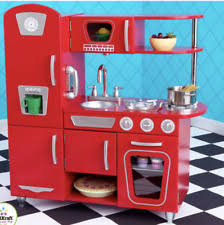 Retro theme has them cooking in chic style. Kidkraft Vintage Play Kitchen Red 531734 For Sale Online Ebay