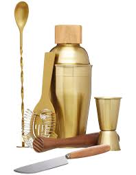 New bars in singapore 2020: Barcraft Cocktail Set 6pc Brass Gift Boxed Myer