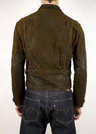 1930s Levi S Vintage Clothing Menlo Leather Jacket Back With Pleats And Side Adjusters