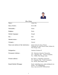 Resumes are the most common document used when applying for a job in. 25 Printable Bio Data Form For Job Templates Fillable Samples In Pdf Word To Download Pdffiller