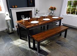 Rustic dining tables are built to last by american artisans to match your space. Buy Rustic Table With Steel Frame Reclaimed Wood Table