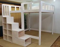 Super Heavy Duty Loft Bed With Stair Case Shelf By Fastelegance Diy Loft Bed Loft Bed Stairs Loft Bed Plans
