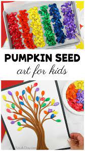 How To Make Colorful Pumpkin Seed Art In Preschool Pumpkin Craft Kindergarten Seed Art Pumpkin Crafts Preschool